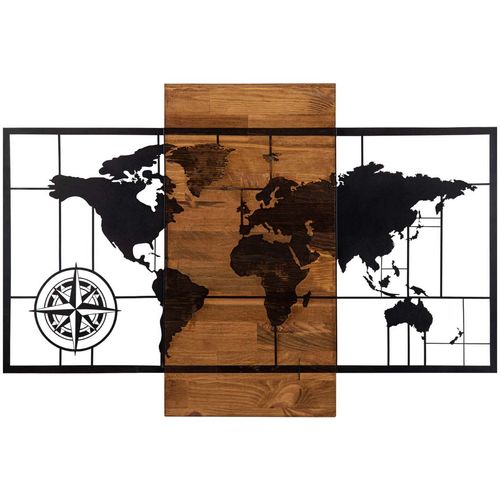 World Map Wıth Compass Black
Walnut Decorative Wooden Wall Accessory slika 4