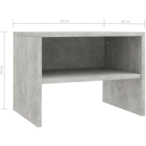 Noćni ormarići od iverice 2 kom siva boja betona 40x30x30 cm slika 39