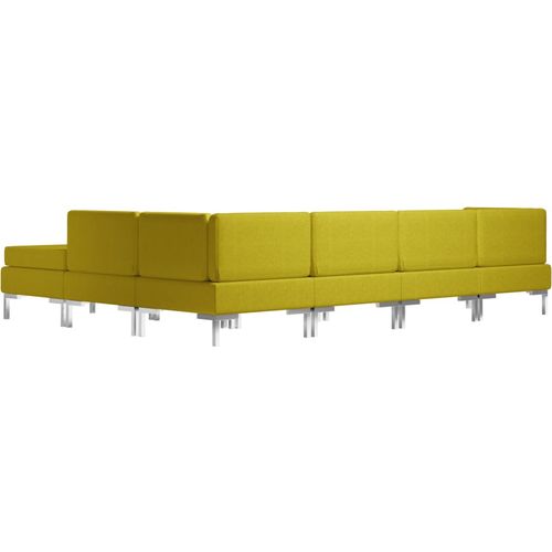 6-dijelni set sofa od tkanine žuti slika 35