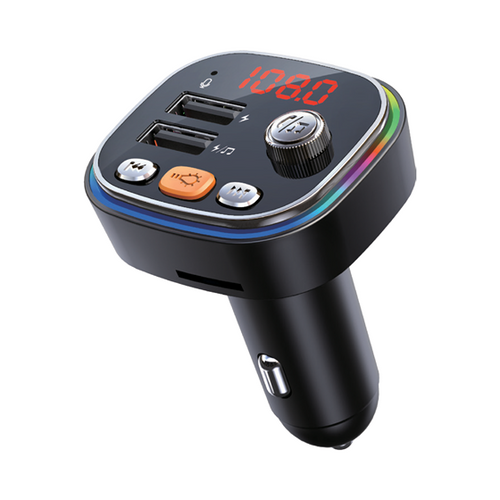 FM Transmitter FIREBIRD by ADDA FM-001-RGB, Ambient Tune, Bluetooth 5.0, 2xUSB-A, crni  slika 1