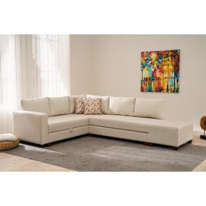 Aly Arzilla Lijevi - Krem Krem Kutni Sofa-Krevet