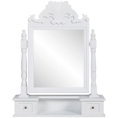 Toaletni stolić s pravokutnim nagibnim ogledalom MDF slika 17
