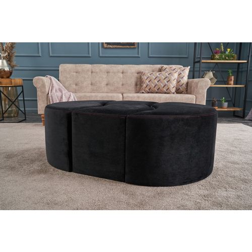 Atelier Del Sofa Tabure, Antracit Ružičasta, Alya Puf - Black slika 2