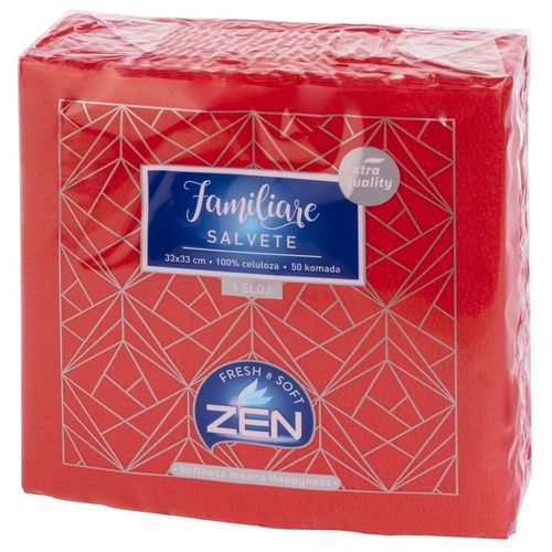 Zen Familiare salvete 50/1 crvena 1sl 33X33 slika 1