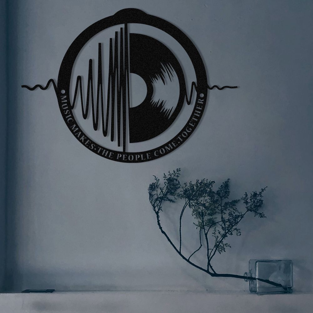 Dekorativni Metalni Zidni Ukras My Music v3 u Crnoj Boji slika 2