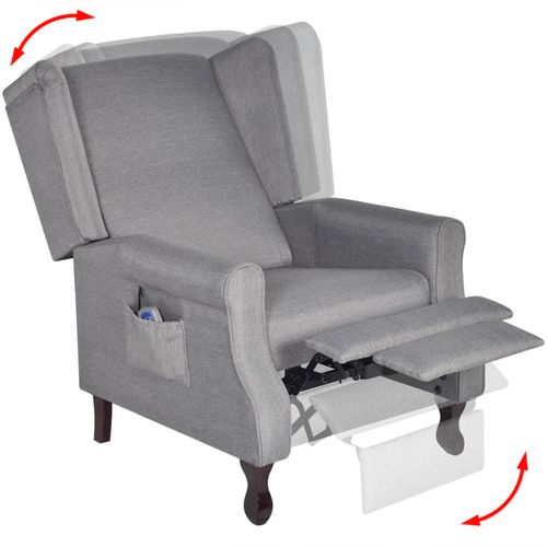 Fotelja za masažu od tkanine siva slika 40