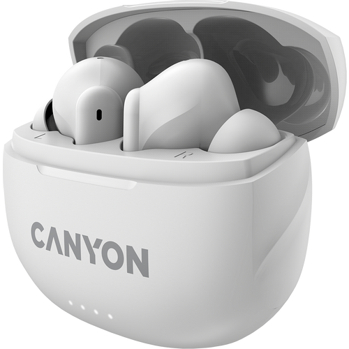 CANYON TWS-8, Bluetooth headset, with microphone, with ENC, BT V5.3 BT V5.3 JL 6976D4, Frequence Response:20Hz-20kHz, battery EarBud 40mAh*2+Charging Case 470mAh, type-C cable length 0.24m, Size: 59*48.8*25.5mm, 0.041kg, white slika 3