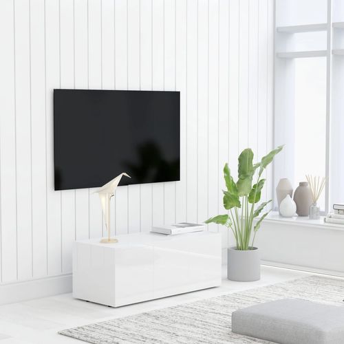 TV ormarić visoki sjaj bijeli 80 x 34 x 30 cm od iverice slika 42