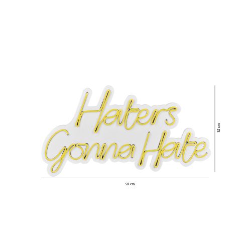 Wallity Ukrasna plastična LED rasvjeta, Haters Gonna Hate - Yellow slika 8