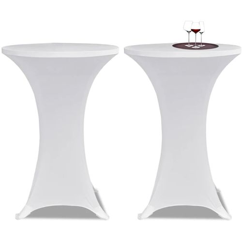 Bijeli rastežljiv stolnjak za stolove Ø80 2 kom slika 18