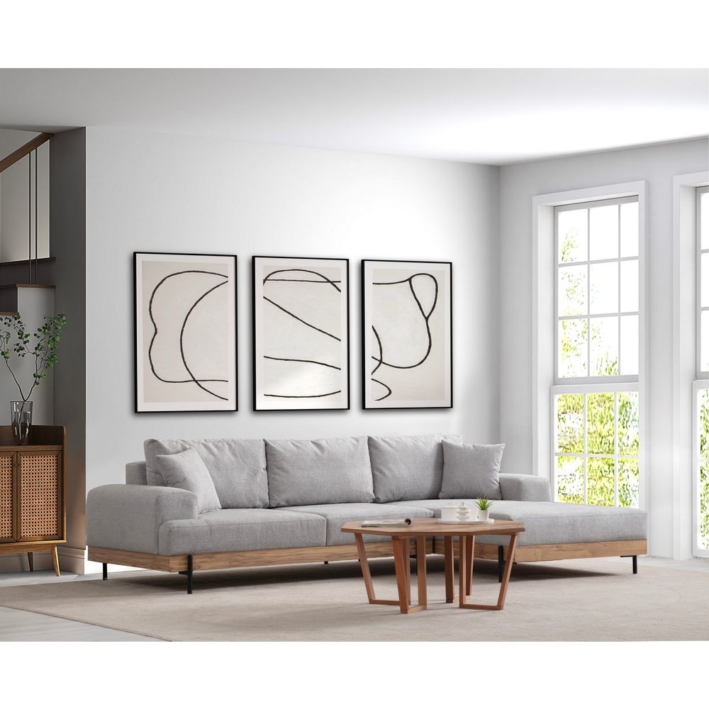 Eti Oak Desni - Sivi Ugaoni Sofa slika 2