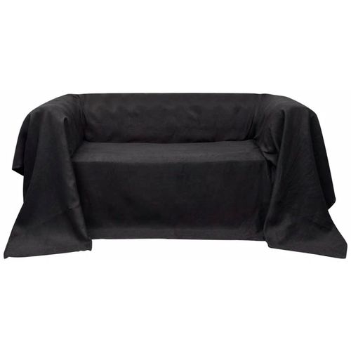 130896 Micro-suede Couch Slipcover Anthracite 210 x 280 cm slika 9