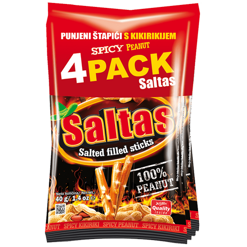 Koestlin Saltas spicy kikiriki štapići 4pack 160g slika 1