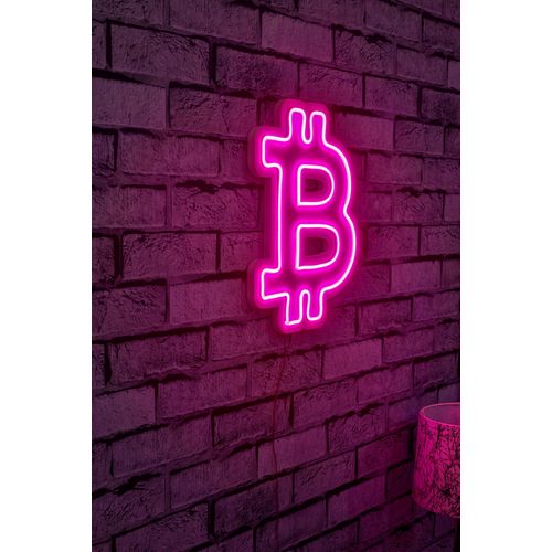 Wallity Ukrasna plastična LED rasvjeta, Bitcoin - Pink slika 1