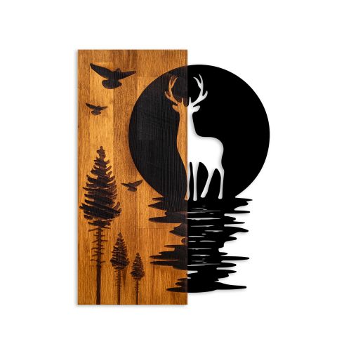 Wallity Drvena zidna dekoracija Deer and Moon slika 5