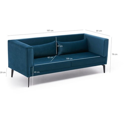 Atelier Del Sofa Trosjed ARDOSA plava, Ardosa - Turquoise slika 6