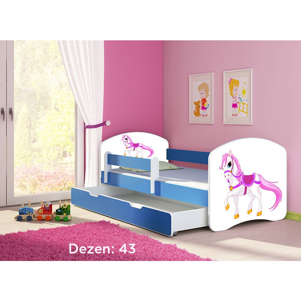 ACMA Dječiji krevet Acma II sa ladicom Blue - 140x70cm - Dezen 43 slika 2