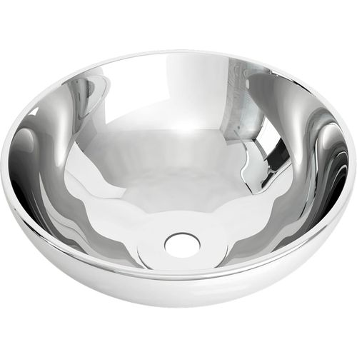 Umivaonik 32,5 x 14 cm keramički srebrni slika 2