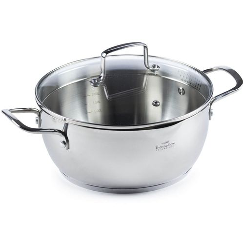 Čelični lonac Rosmarino Pour&amp;Cook II sa staklenim poklopcem 6,5 l - 24 cm silver 24x12 cm slika 1