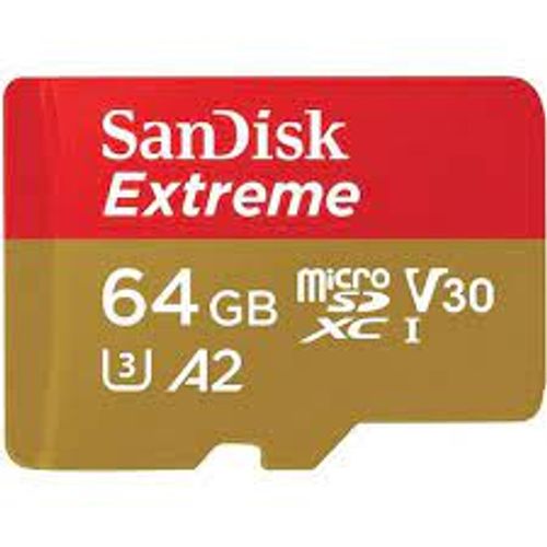 SanDisk Extreme microSDXC 64GB za akcijske kamere i dronove + SD adapter 170MB/s & 80MB/s A2 C10 V30 UHS-I U3 slika 2