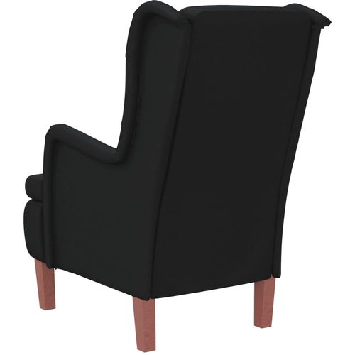 Fotelja s nogama od masivnog drva kaučukovca baršunasta crna slika 21