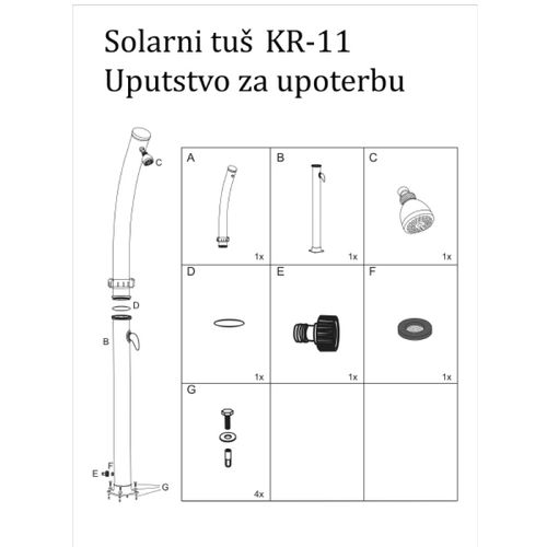 Solarni tuš sa slavinom 20 L KR-11 slika 3