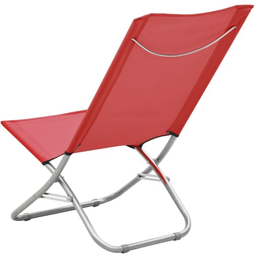 Sklopive stolice za plažu od tkanine 2 kom crvene slika 5