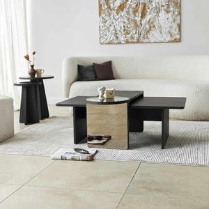 Nesting table Luna - Set od 4 komada u Crnoj i Bronze boji