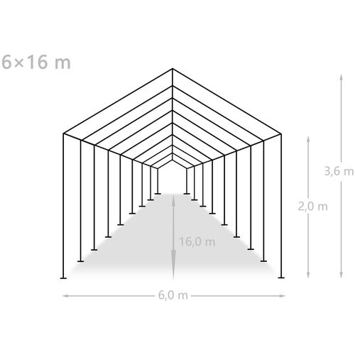 Šator za zabave od PE-a 6 x 16 m bijeli slika 17
