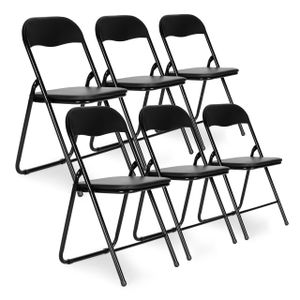 Modernhome set od 6 skopivih stolica - crna eko koža