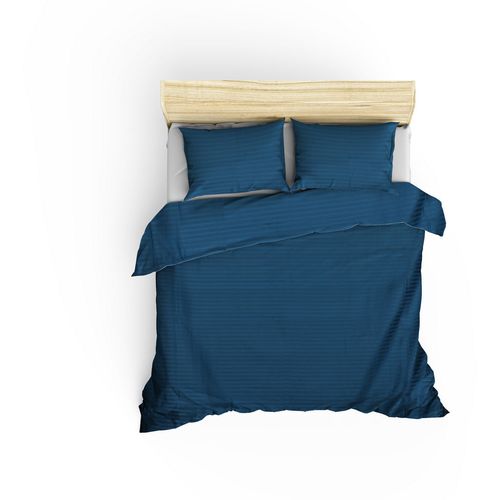 Colourful Cotton Posteljina ARON 100% PAMUČNI SATEN
Navlaka za poplun: 260 x 220 cm
Jastučnica: 60 x 60 cm (2 komada)
, Stripe - Blue slika 2