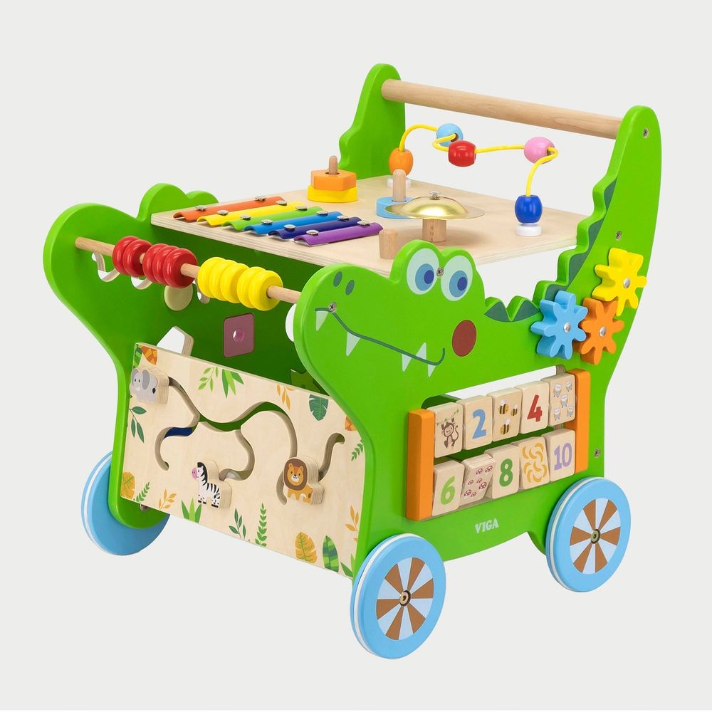 Viga 44681 Drvena aktivna guralica Krokodil slika 1