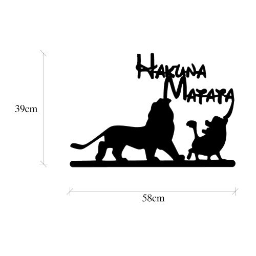 Wallity Metalna zidna dekoracija, Hakuna Matata Lion And Piggy  slika 6