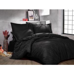 L'essential Maison Samara Black Satin Double Quilt Cover Set