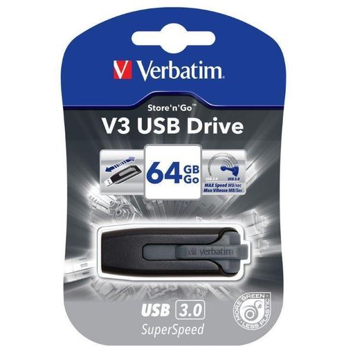Verbatim V3 USB 64GB 3.0 Grey (49174) slika 2
