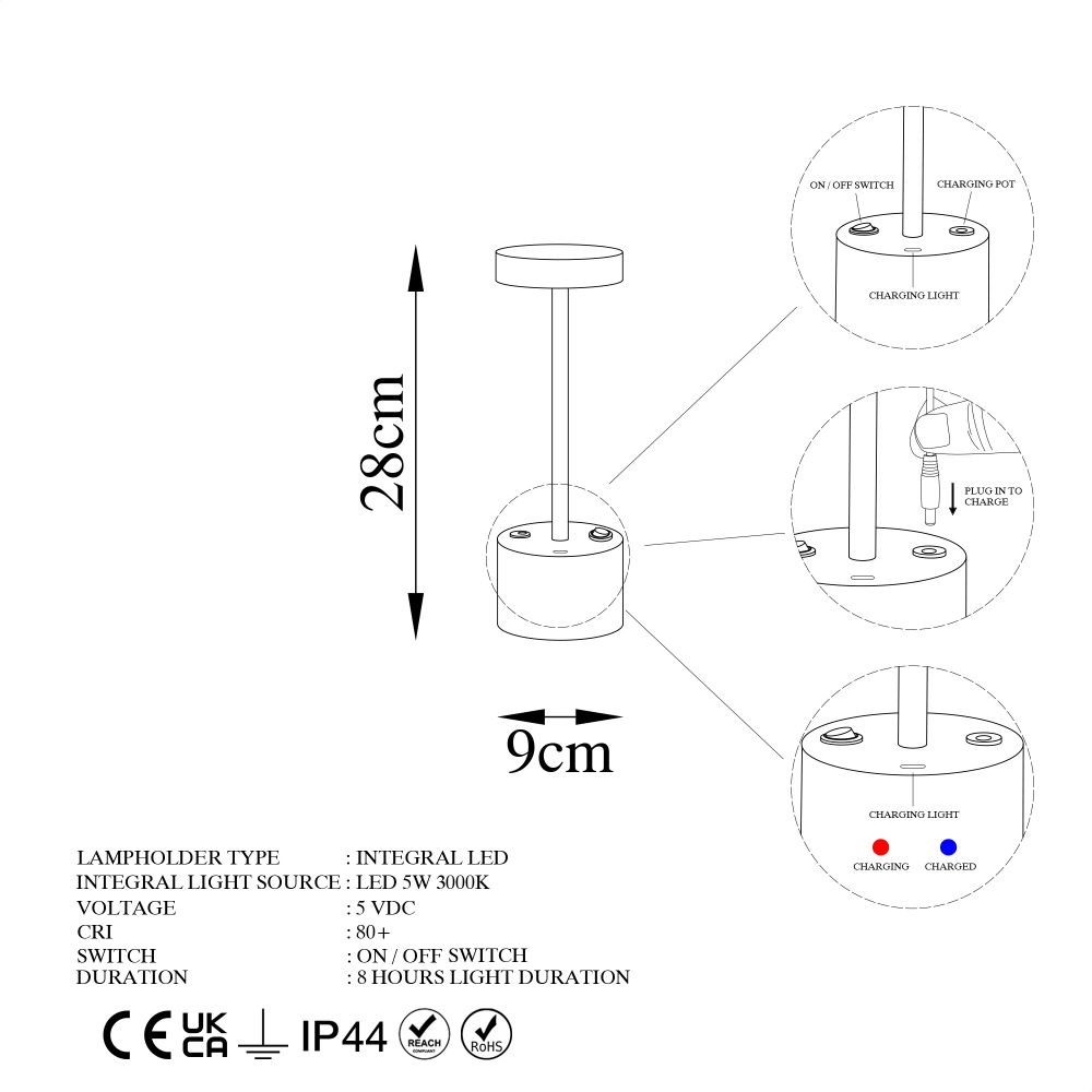 Keyf - 13394 Chrome Stolna Lampa slika 8