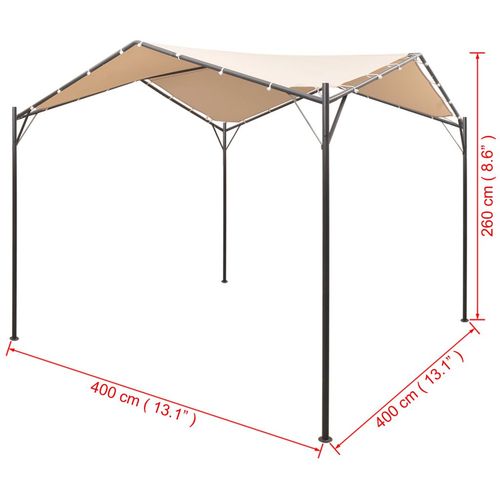 Sjenica/paviljon/šator/nadstrešnica 4 x 4 m čelični bež slika 18