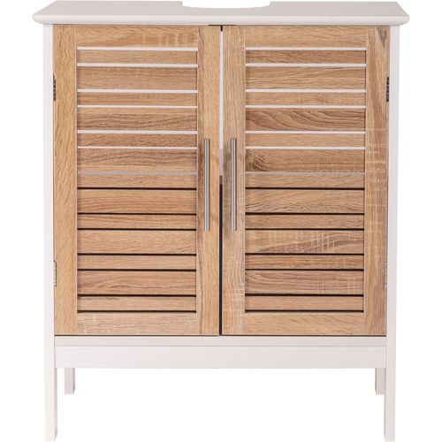 TENDANCE KUPATILSKI ORMARIĆ SA 2 VRATA I POLICOM STOCKHLOM 60X30X70CM MDF BAMBUS BELA  9900306 slika 3