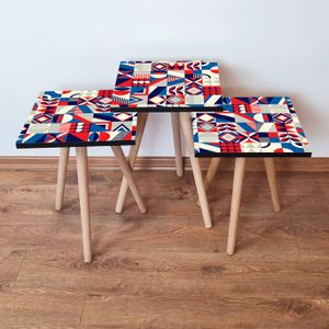 Nesting Table Set (3 komada) 3Shp323 - Višebojni