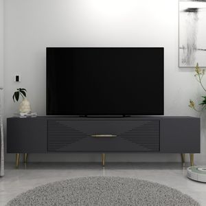 TV Stalak Dekol1 u Antracitnoj i Zlatnoj Boji