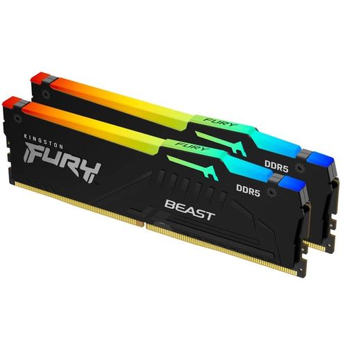 KINGSTON DIMM DDR5 64GB (2x32GB kit) 6000MT/s KF560C36BBEAK2-64 FURY Beast RGB EXPO slika 1