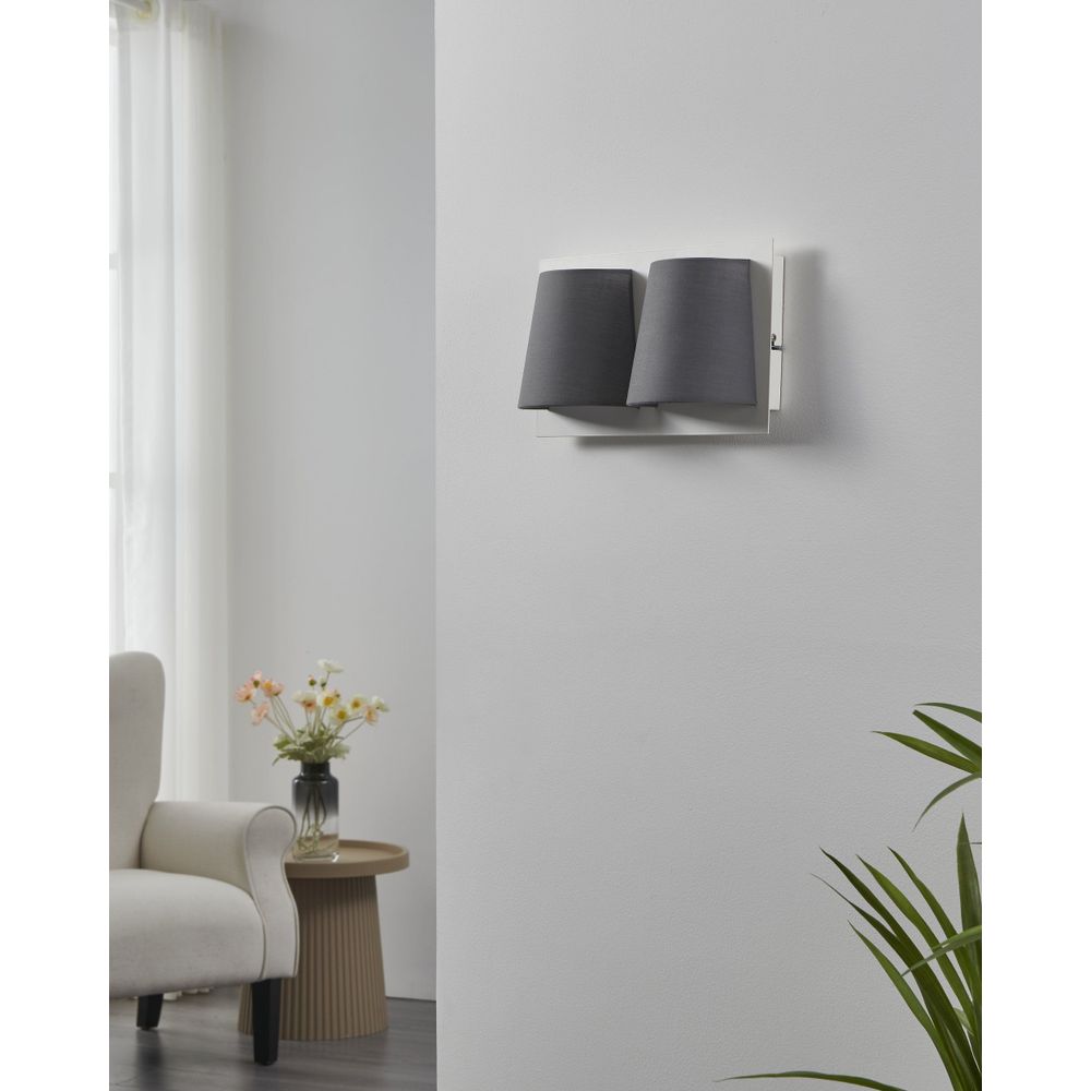 Eglo zidna rasvjeta serravalle led 2x5,4w 3000k 820lm bijelo/sivo v:190mm slika 4