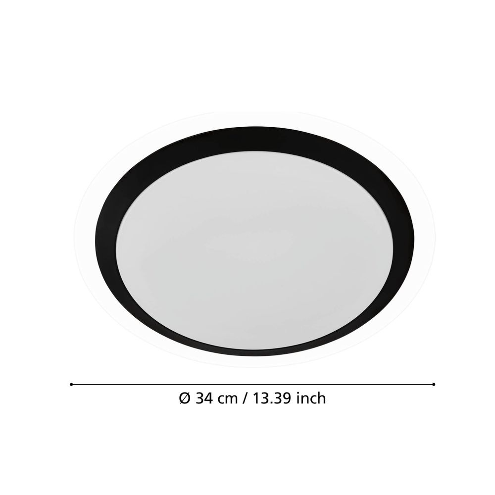 Eglo zidna/stropna rasvjeta competa 2 led 15,6w 3000k 1900lm bijelo/bijelo, crno slika 3