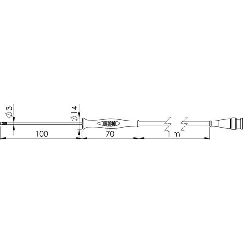 Greisinger GF1T-L3-B-BNC senzor zraka  -70 do +250 °C  Tip tipala Pt1000 slika 2