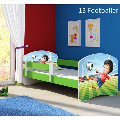 Dječji krevet ACMA s motivom, bočna zelena 160x80 cm 13-footballer slika 1