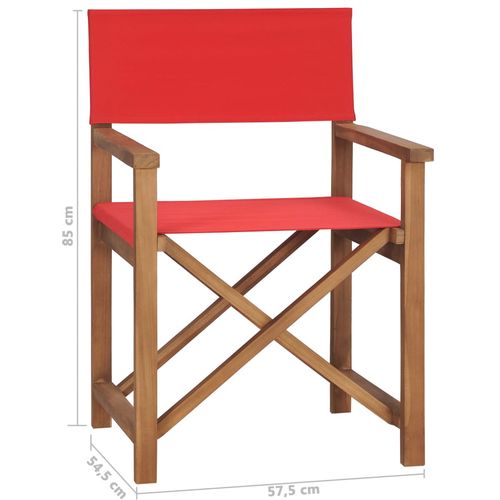 Redateljska stolica od masivne tikovine crvena slika 23