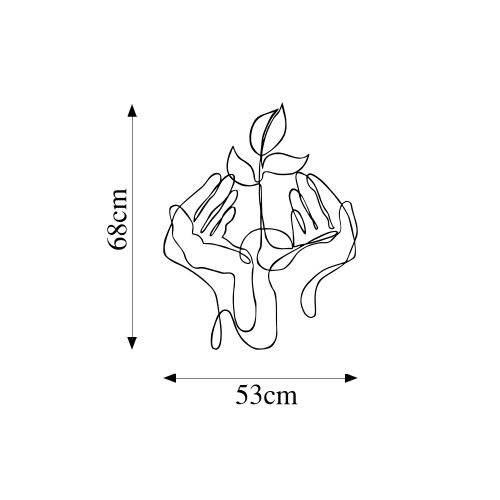 Wallity Metalna zidna dekoracija, Sprout Greening in My Palm slika 5