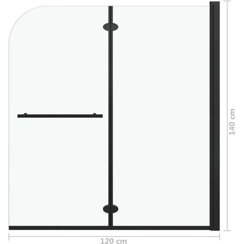 Sklopiva vrata za tuš-kabinu s 2 ploče ESG 120 x 140 cm crna slika 26