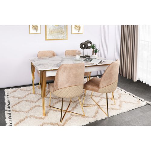 Hanah Home Madrid 913 V4  Gold
Brown Chair Set (4 Pieces) slika 3