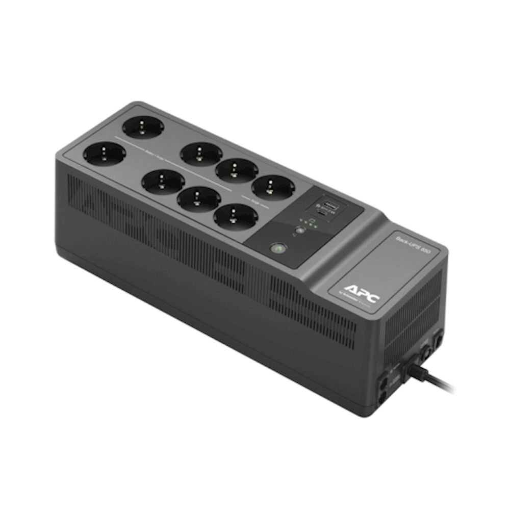  Back-UPS APC 850VA, 230V, USB Type-C i A portovi za punjenje, 8 Schuko CEE 7 utičnica (2 prenapona) slika 1